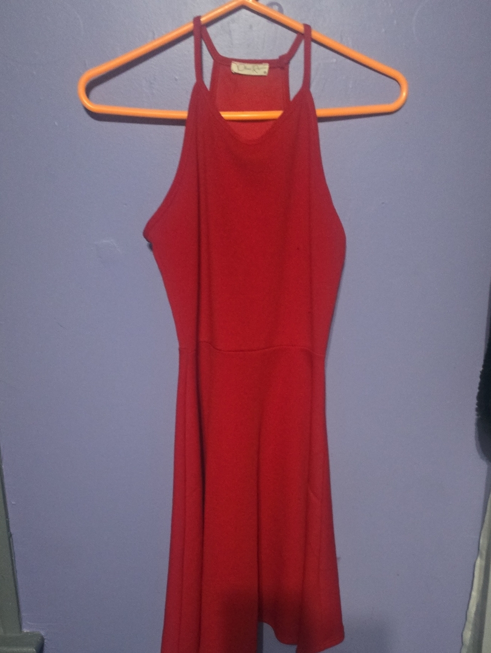 Olivia Rae Red Halter Midi Dress